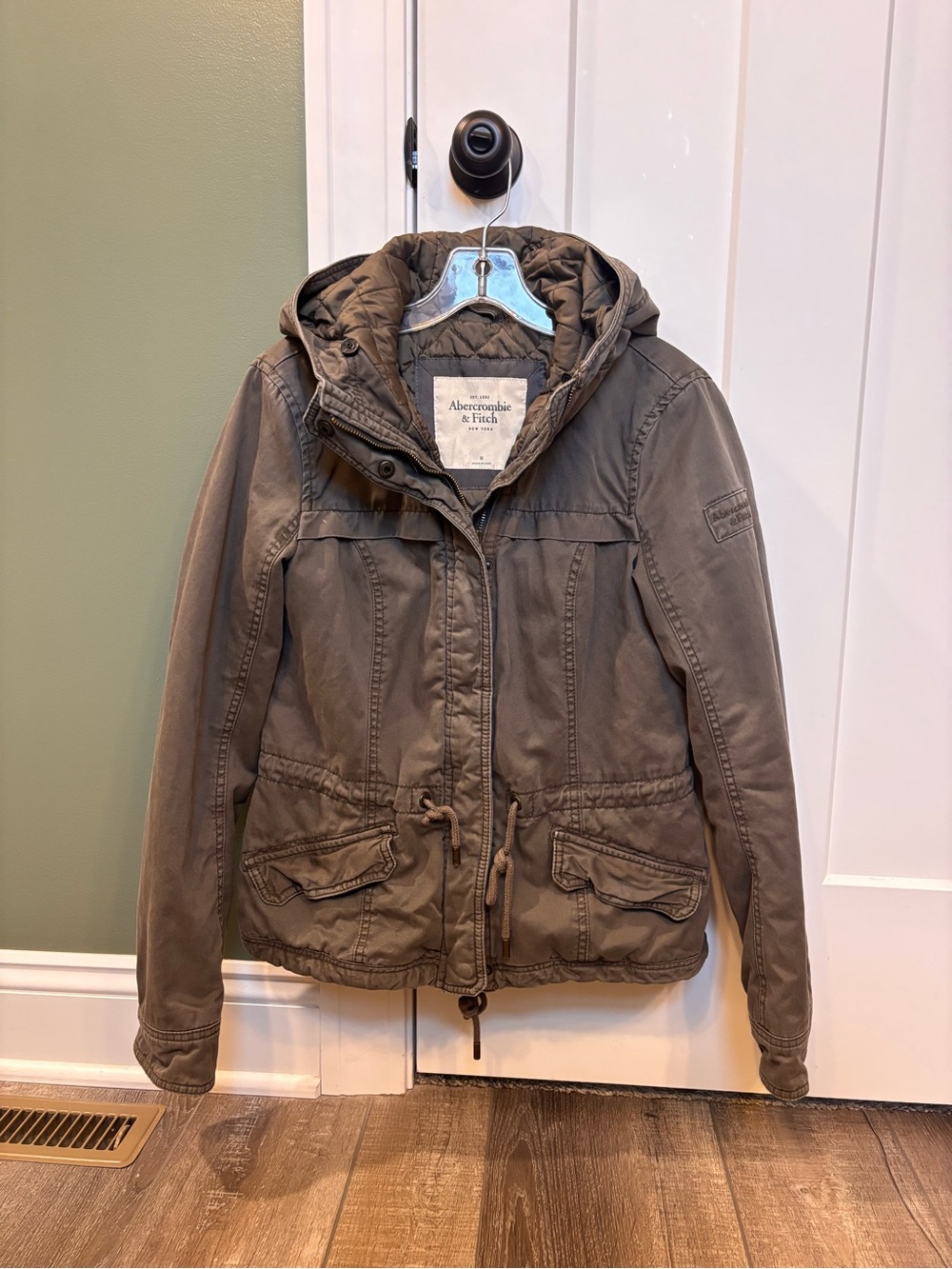 Vintage Abercrombie & Fitch Olive Green Hooded Utility Jacket